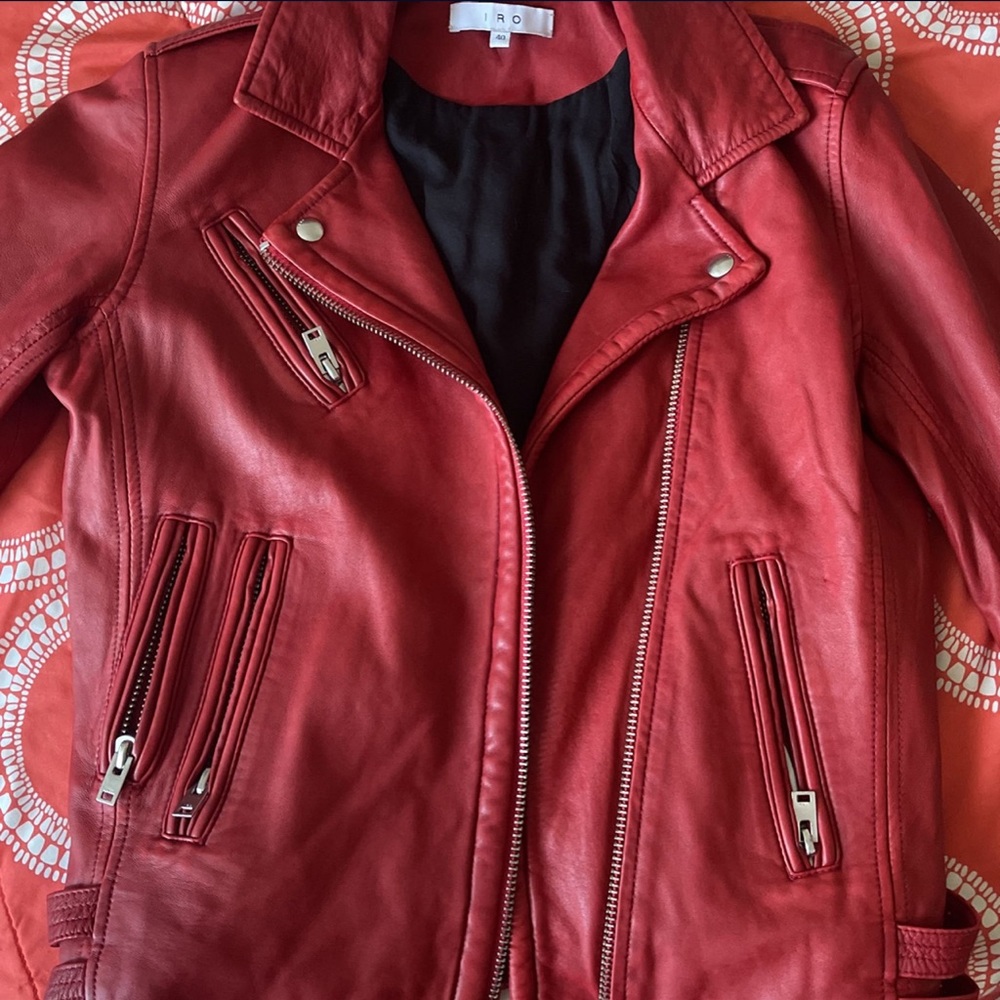 Real red leather IRO NEIMAN MARCUS jacket